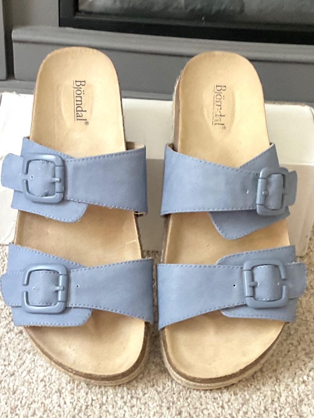 BLUE BJORNDAL KAI DOUBLE BUCKLE COMFORT ADJUSTABLE SANDAL SZ 9M - Picture 3 of 10